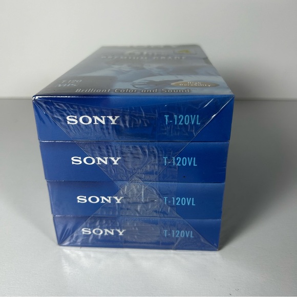 SONY Premium Grade VHS Video Cassette Tapes T-120 Pack Of 4 6 Hours New Sealed - Picture 6 of 6